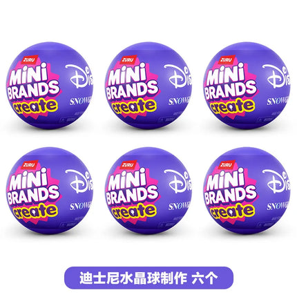 ZURU Mini Brands Create Disney DIY Blind Box Surprise Ball Miniature Toys Capsule Collectibles Snow Globe Style Unboxing Toy