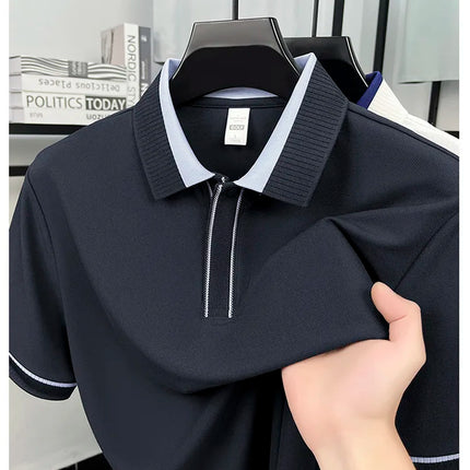 Men's Classic Polo Shirt, 2026 New Summer Collection, Soft Cotton Blend Fabric, Lightweight Comfortable Business Casual Wear