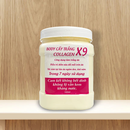 900g Hộp  Kem Body Cấy Trắng Collagen X9 Trắng Bật Tone ,Ko Lộ Vân, Ko Bết Rít , Dụng Cụ Chăm Sóc Cơ Thể Ko Thể Thi