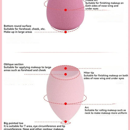 4PCS Ombre Makeup Sponge Set - Latex-Free for Foundation/Concealer, Gradient Color Mixing Egg Sponges Travel Size