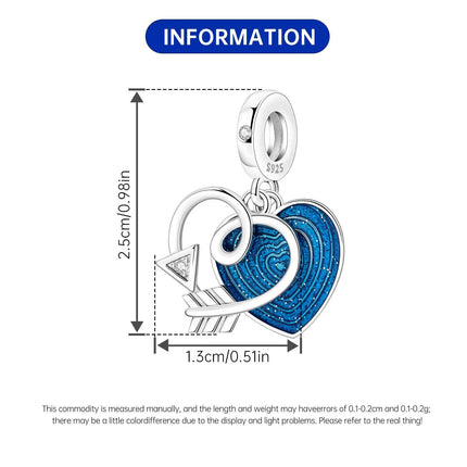 Orstarry Charm Silver 925 Beads Blue Series Fit Bracelet Charms DIY Original Fashion Pendants For Women Jewelry Trendy Gifts