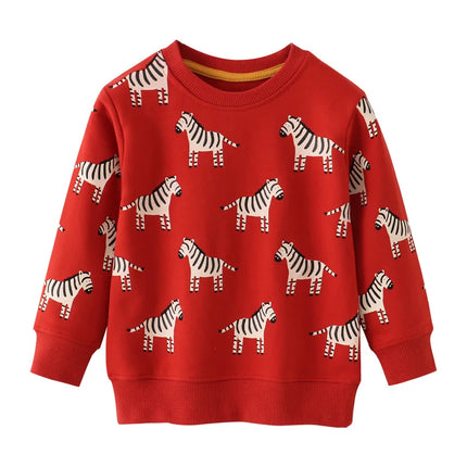 Jumping Meters 2-7T Animals New Arrival Zebras  Boys Girls Sweatshirts Autumn Spring Kids Clothes Hot Selling Shirts Tops Baby