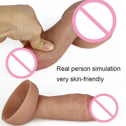 Real Men Skin Dildos Soft Silicone Suction Cup Big Huge Cock Male Artificial Penis Cheap Adult 18 Vagina Anal Sex Toys For Women