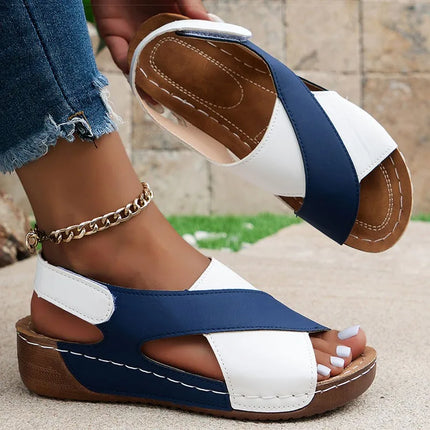 Heels Women's Sandals Wedge Heel Summer Shoes For Woman Low Platform Sandalias Mujer Heeled Summer Sandals Elegant Women Wedges