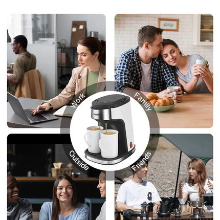 Sonifer 2-Cup Drip Coffee Maker SF-3540 (240ml), 450W, Includes 2 Porcelain Mugs, Reusable Filter, One-Touch Control