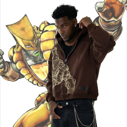 Harajuku Jojo Bizarre Adventure Hoodies Women DIO Zip Up Anime Hoodie Hip Hop Couples Y2k Street Sweatshirt Men Clothing