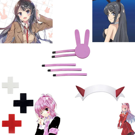 Anime Rascal Does Not Dream of Bunny Girl Senpai Sakurajima Mai Hair Clip DARLING In The FRANXX Lolita Girls Rabbit Cosplay Hairpin Pink Headwear