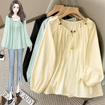 Plus Size Loose Shirts Women Spring Summer 2025 New Casual Tops Oversized Blouses Fashion Long Sleeve Blouses Women L-4XL