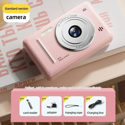 Lenovo 4k Digital Camera Retro CCD 50 Million Pixels Auto Focus Entry-level Camera Dual Camera Flash Student CCD Portable Camera