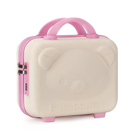 14-Inch Portable Bear Cosmetic Box Luggage Box Password Lock Cartoon Storage Travel Box Wedding Favor Lightweight Unisex