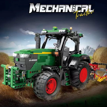 22015 Remote Control Building Blocks Engineering Vehicle Tractor Assembly Model Educational Toy Desktop Ornament Adult Gift