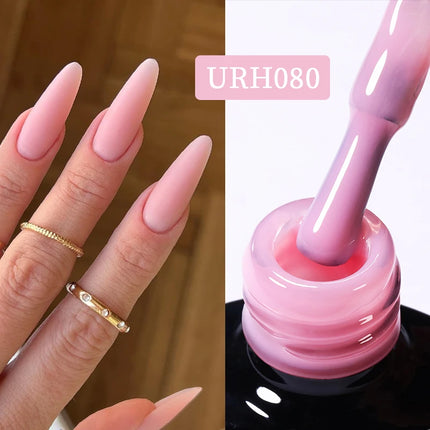 UR SUGAR 7ml Pink Nude Natural Rubber Base Gel Nail Polish Semi Permanent Chrome Sequins Soak Off Construction UV Gel Varnish