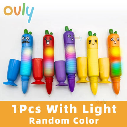 3D Luminou Pop Tube Toy Silicone Alpaca Unicorn Push It Bubble Balls Decompression Pipe Anti-stress Fidget Kids Adults Gifts