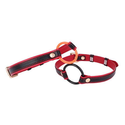 LEZEE Leather Mouth Gags Silent Oath Gag Breathable Open Oral Belt Adults Game Bondage Gear High Quality Microfiber Sexual Belt