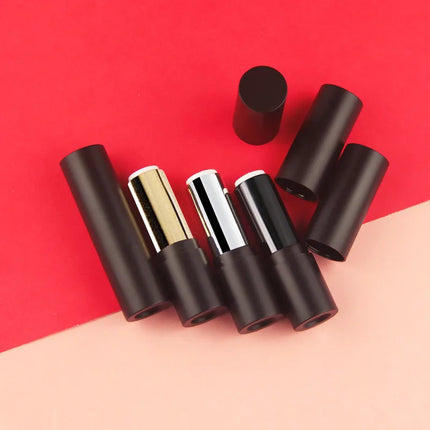20/50/100pcs 12.1mm Black Silver Gold Round Empty Lipstick Tube Lip Balm Container Lipstick Shell Packaging Cosmetics Refillable