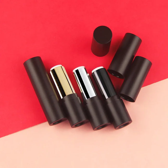 20/50/100pcs 12.1mm Black Silver Gold Round Empty Lipstick Tube Lip Balm Container Lipstick Shell Packaging Cosmetics Refillable