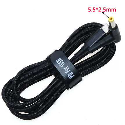 USB Type C to DC2.5*0.7 3.0*1.1 3.5*1.35 4.0*1.35 4.0*1.7 4.5*3.0 4.8*1.7mm Male Plug Converter USB-C PD Lure Charging Cable