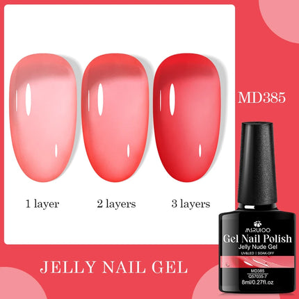 8ml Jelly Milky White Gel Nail Polish Translucent Pure Color UV Gel Polish Semi Permanent Soak Off Varnish Manicure Nail Art DIY