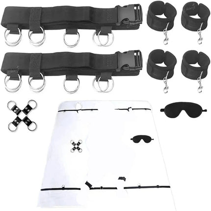 Bed Restraint Set Couple Sex Toys Bondage Handcuff Kit Adult Game Tool 18+ Erotic Tie Downs Arm Ankle Eyeblinder Flirting Sextoy