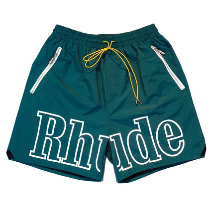 26SS High Street Hip Hop Simple Versatile Rhude Casual Shorts Men Heavy Fabric Letter Print Sports Shorts