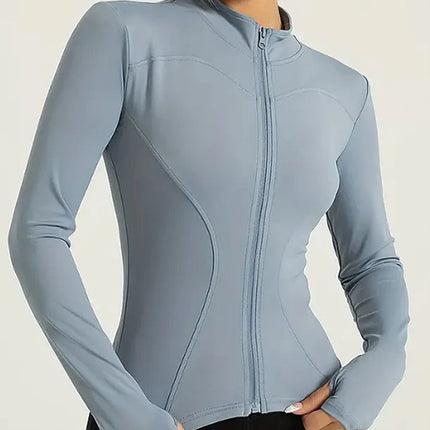 Fitness wear long-sleeved female Internet celebrity slimming stand-up collar sports jacket training clothes slimming running