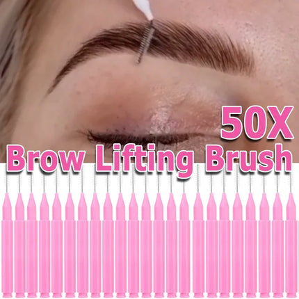 10-100Pcs Mini Eyebrow Brush Brow Lifting Brush Disposable Brow Lifting Brush Micro Bendable Eyelash Brow Applicator Makeup Tool