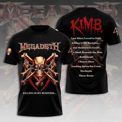 Heavy Metal Rock Band Megadeth 3D Print T-Shirt Tops Women's Sports Large Size Tops Tees Summer T-Shirt Kids Clothing Band T-Shirt