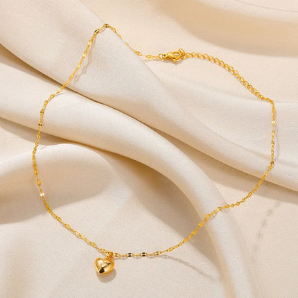 Love Heart Necklace For Women 2025 New Trendy Lip Chain Simple Pendant Necklace Jewelry Gift