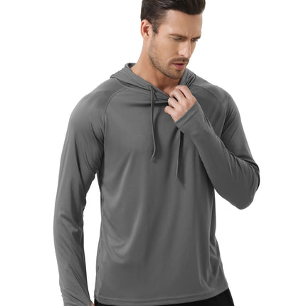 Summer Men Fishing Shirts Cooling Hoodie Men's Long Sleeve UPF 50+ Rash Guard Hoodie Tracksuit Running Hiking Jogger Shirt