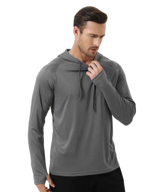 Summer Men Fishing Shirts Cooling Hoodie Men's Long Sleeve UPF 50+ Rash Guard Hoodie Tracksuit Running Hiking Jogger Shirt
