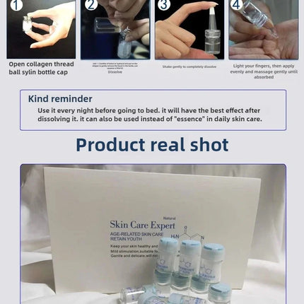 Korea Facial Hydrolyzed Silk Protein Collagen Thread Ball Serum Moisturiz Hydration Lifting Firm Fine lines Essence SkinCare