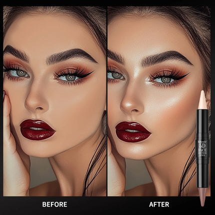 Dual-Ended Sharp Tip Contour Highlighter Waterproof And Sweatproof Long Lasting-Up To 12 Hours Multi-Use Contour Stick Makup