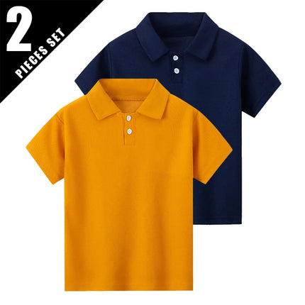1/2 Piece SummerChildren's Short-sleeved POLO Shirt Boy Casual Fashion Solid Color T-shirt Comfortable Lapel Prince Style Coat