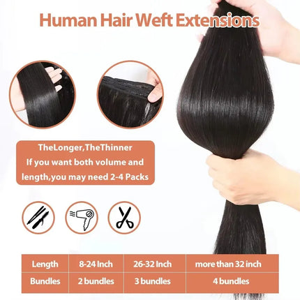 28 28 30Inch Bone Straight Human Hair Weave Bundles Brazilian Virgin Unprocessed Raw Human Hair Extension 3 4 Bundles Wef