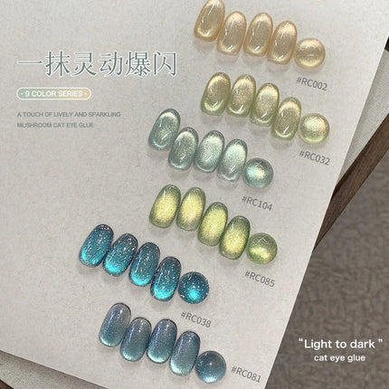 KASI Float Light Jump Gold Cat Eye Gel Nails Polish 15ml Magnetic Gel Flash Semi Permanent Soak Off Nail Gel For Nail Salon