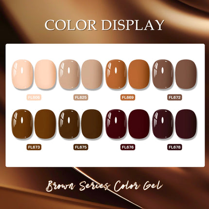 10ml Coffee Brown Gel Nail Polish HEMA TPO FREE Semi Permanent Soak Off UV Gel Varnish Nail Art Decoration Design Nail Supplies