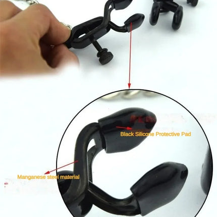 Nipple Clamp with Thick Chain Adjustable Metal Nipple Clip Non-piercing Breast Clip Adult Sex Toys for Women and Couple Pleasure