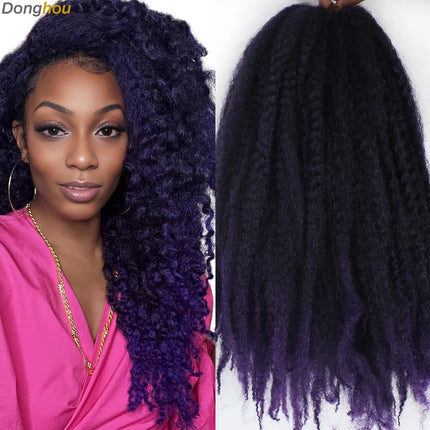 Marley Hair 18 Inch Synthetic Marley Braiding Hair Ombre Black Brown Blonde Grey 350 for Afro Kinky Marley Twist Braiding Hair