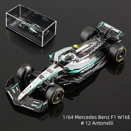 Bburago 1:64 2025 F1 With Dust Cover Alloy Car Model Formula Racing Die Cast Toy SF25 RB21 W16 MCL39