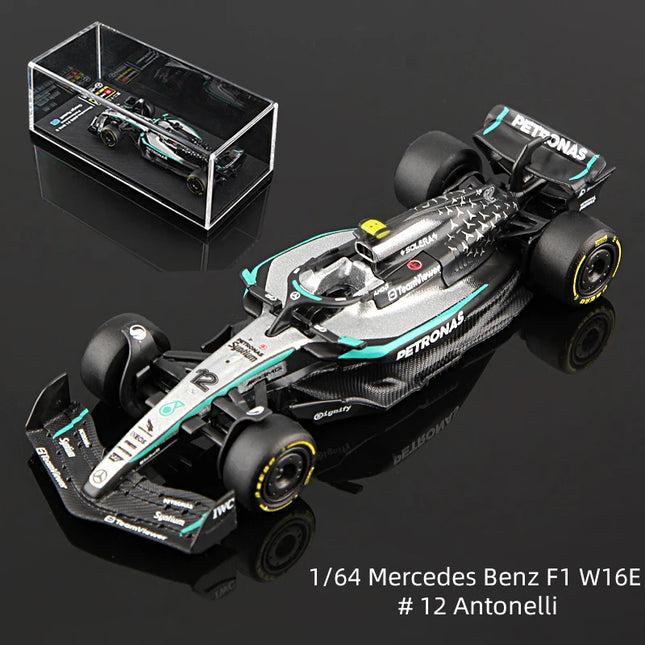 Bburago 1:64 2025 F1 With Dust Cover Alloy Car Model Formula Racing Die Cast Toy SF25 RB21 W16 MCL39
