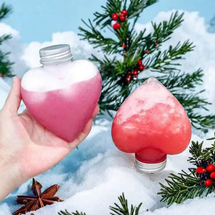 10Pcs 300ml Plastic Heart Shape Bottles For Drinks Storage Containers Drinking Water Bottles Plastic Water Bottle With Lids Caps