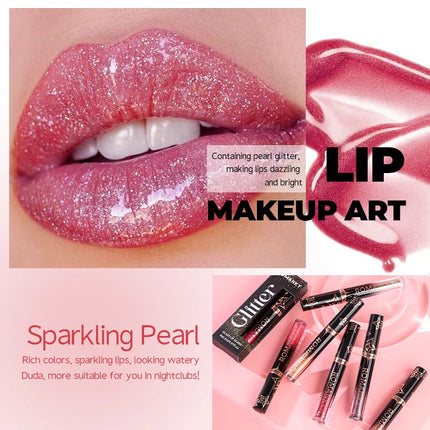 1Pc Lip Gloss Pearlescent particles shimmer Suitable for party, stage, Valentine's Day gift, daily wear