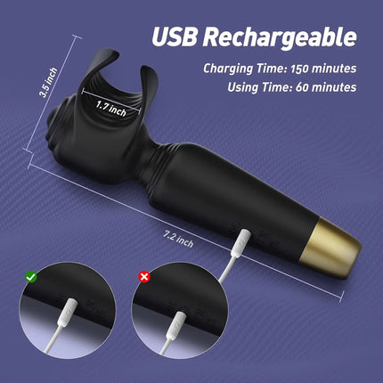 3 IN 1 Powerful Penis Vibrator Male Masturbator Adult Toys Male Sex Toys Stroker for Glans Massage Clitoral Stimulation Vibrator