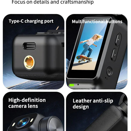 HD 4K Action Camera 180 Degree Rotatable For Vlog YouTube Tiktok Girls Record Life Video Recording Entry Portable Action Camera