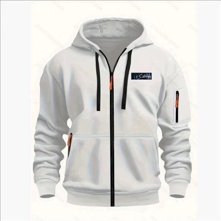 Men's Sweatshirts with Zipper Pockets Thin Solid Color Half Tracksuit Casual Outdoor Hooded Tracksuit Long Sleeves Jacket Coats