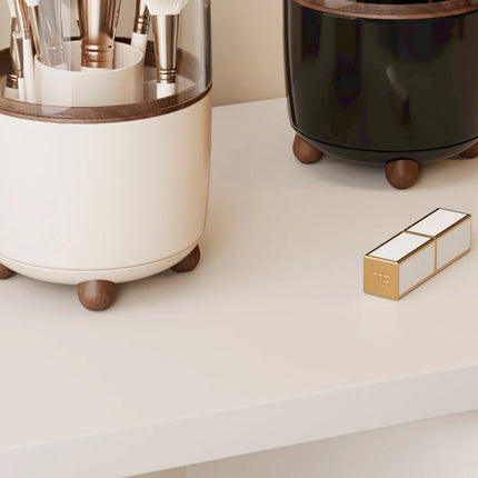 360-degree rotating dust-proof dressing table cosmetic organiser Lipstick and eyeshadow storage box Desktop pencil holder