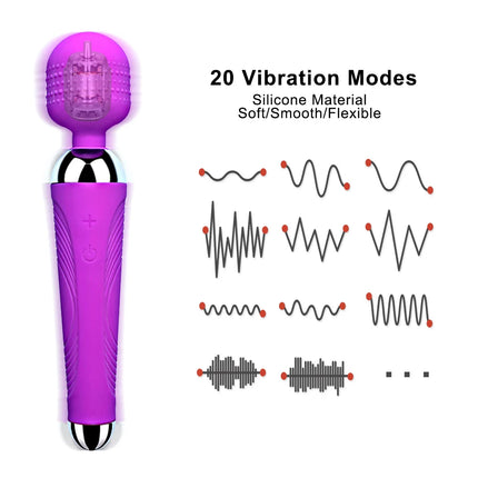 Powerful Dildo Vibrator AV Magic Wand G-Spot Massager Sex Toys For Women Couples Clitoris Stimulate Goods for Adults USB Charge