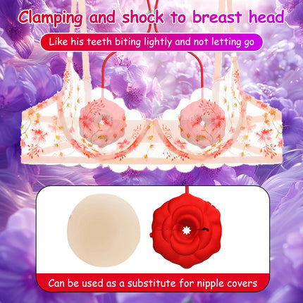 9 Vibrate Nipple clip with chain Necklace Silicone Portable Rechargeable Nipple vibrator for Female male couple Adult Sex toys