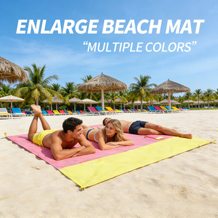 Double-color beach blanket, large size, waterproof and sand-proof picnic mat for 2-3 adults, lightweight travel camping hiking b