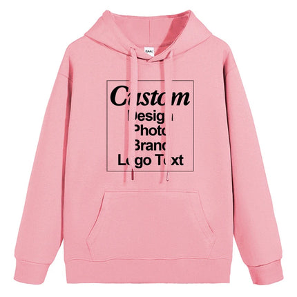 High Quality Custom Hoodie Cotton Sweatshirt Print Embroidery Brand Logo Text Photo Design Men Women Famliy Team Clothing 300g